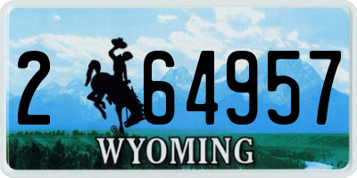 WY license plate 264957