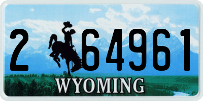 WY license plate 264961