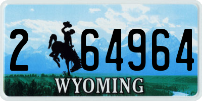 WY license plate 264964