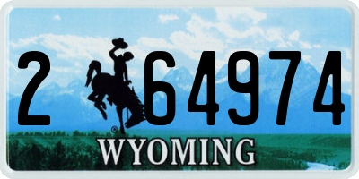 WY license plate 264974