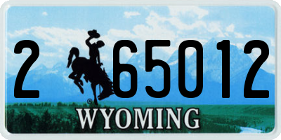 WY license plate 265012