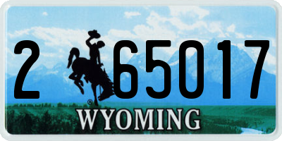 WY license plate 265017