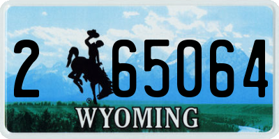 WY license plate 265064