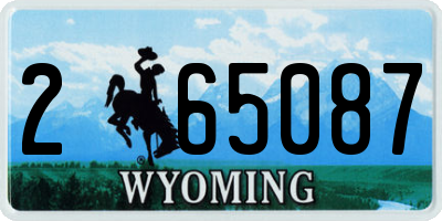 WY license plate 265087