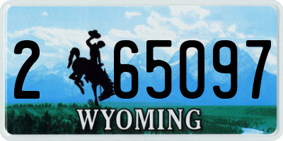 WY license plate 265097