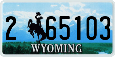 WY license plate 265103