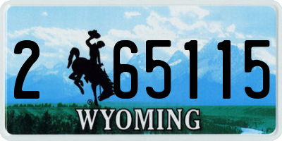 WY license plate 265115