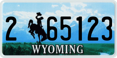 WY license plate 265123