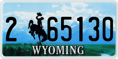 WY license plate 265130