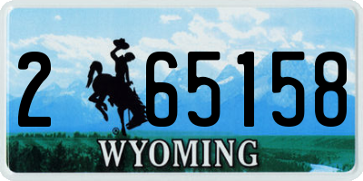 WY license plate 265158