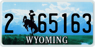 WY license plate 265163