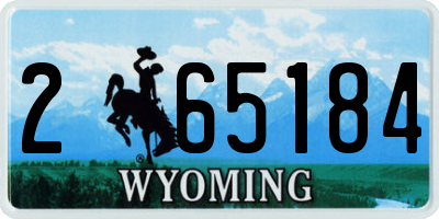 WY license plate 265184