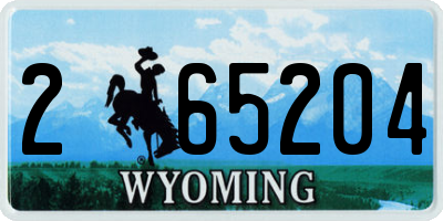 WY license plate 265204