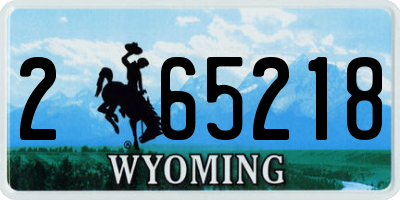 WY license plate 265218