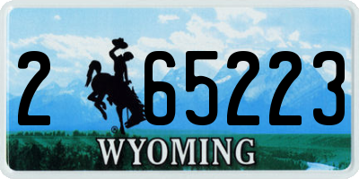 WY license plate 265223