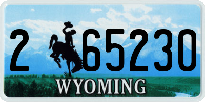 WY license plate 265230