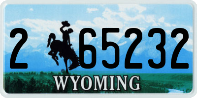 WY license plate 265232