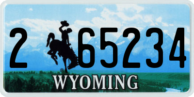 WY license plate 265234