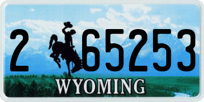 WY license plate 265253