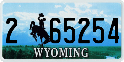 WY license plate 265254