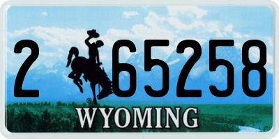 WY license plate 265258