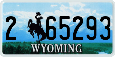 WY license plate 265293