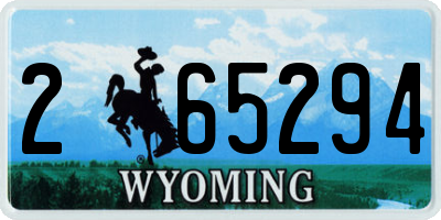 WY license plate 265294