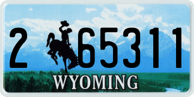 WY license plate 265311