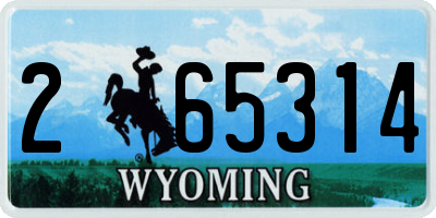 WY license plate 265314