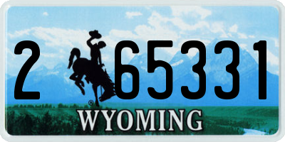 WY license plate 265331