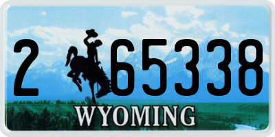 WY license plate 265338