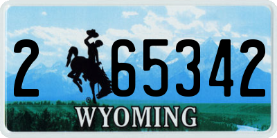 WY license plate 265342