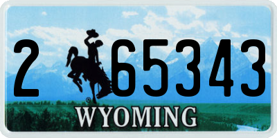 WY license plate 265343