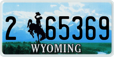 WY license plate 265369