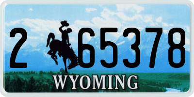 WY license plate 265378