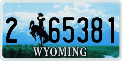 WY license plate 265381