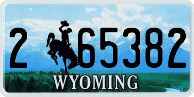 WY license plate 265382