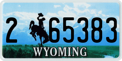 WY license plate 265383