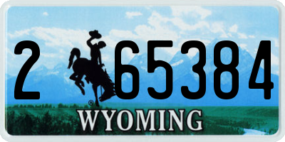 WY license plate 265384