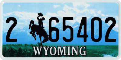 WY license plate 265402