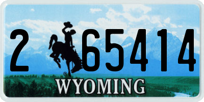 WY license plate 265414
