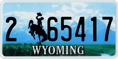 WY license plate 265417