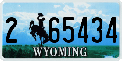 WY license plate 265434