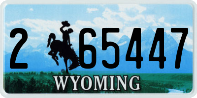 WY license plate 265447