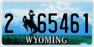 WY license plate 265461