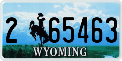 WY license plate 265463