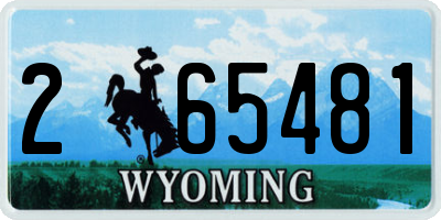WY license plate 265481