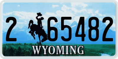 WY license plate 265482
