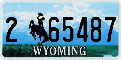 WY license plate 265487