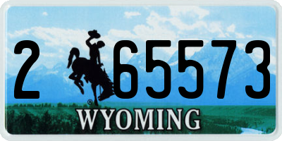 WY license plate 265573